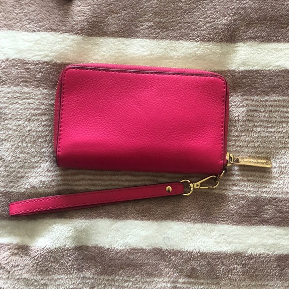 Michael Kors Hot Pink and Gold Wristlet - Picture 4 of 6
